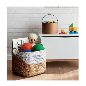 Wholesale Water Hyacinth <strong>Wicker</strong> <strong>Basket</strong> with Handles Eco-friendly Sundries Book Water Hyacinth <strong>Stair</strong> Storage <strong>Basket</strong> - Product Image 4