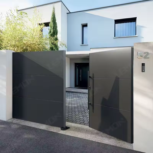 Nouveau design moderne, mur limite simple, jardin <span class=keywords><strong>en</strong></span> aluminium, métal, extérieur avec <span class=keywords><strong>serrure</strong></span> de porte intelligente, portail de clôture - Product Image 2
