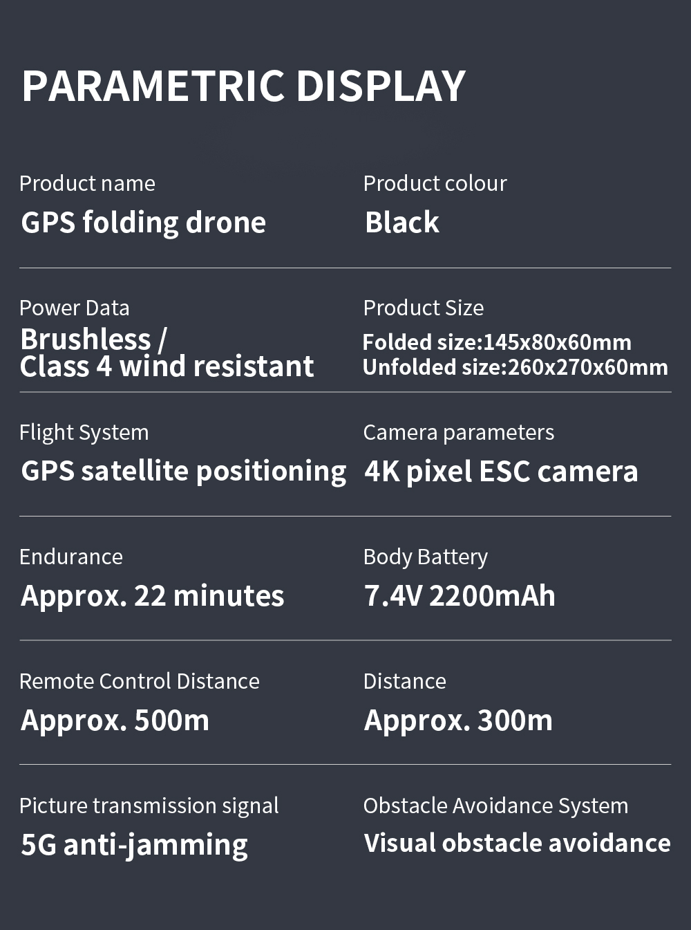 KF105 Drone, GPS satellite positioning 4Kpixel ESC camera Endurance Body Battery Approx. 22 minutes