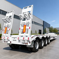 Remorque surbaissée à 3 essieux robuste à bas prix, capacité 60, 80, 100 tonnes, semi-remorque surbaissée pour camion