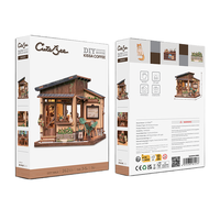 Kit de maison miniature Cutebee DIY CWGD201, style japonais, maison de poupée en bois, kit artisanal de café miniature avec éclairage LED