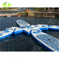 Planche de surf gonflable GREEN avec logo personnalisé-Pilates Yoga Fitness Mat, équipement de surf de piscine OEM pour adultes