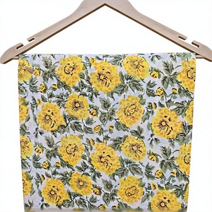 Yellow Floral Cotton Fabric Hand Block Printed Material Fabric By The Yard Soft Cotton Dress Material <b>Indian</b> Block Print Fabric - Product Image 1