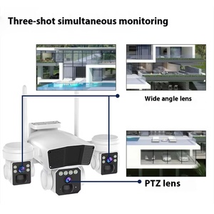Triple lente 6MP Solar PTZ Cámara al aire libre 4G Control remoto a todo color Visión nocturna Monitoreo de luz dual - Product Image 5
