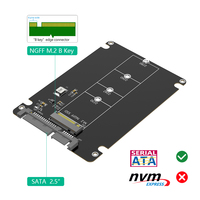 Tarjeta adaptadora TISHRIC M.2 MSATA SSD a convertidor SATA M.2 B clave a SATA SSD 2,5 pulgadas SATA 3,0 carcasa compatible con ordenador portátil de escritorio