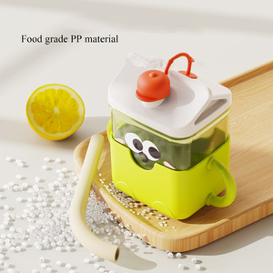 ถ้วยน้ำดื่มพลาสติกสำหรับเด็กปราศจาก BPA แก้วนมพร้อมที่จับถ้วยน้ำกันรั่วสำหรับเด็กทารกขายส่ง - Product Image 3