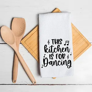 This Kitchen Is Seasoned With Love Funny Waffle Dish Tea Towel Gift For Thanksgiving Christmas