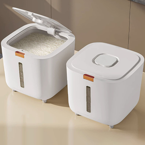 Récipient de stockage des aliments Seau à riz scellé étanche à l'humidité domestique Bacs de stockage en plastique de grande capacité - Product Image 1