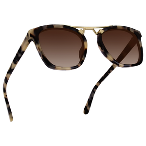 WearMe Vintage <b>Square</b> Polarized <b>Sunglasses</b> Full Rim Unisex Adult Casual Beige Tortoise Gradient Brown Lenses - Product Image 1