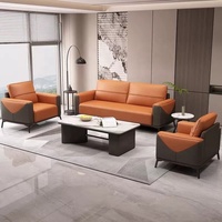 Ensemble de canapés de bureau modernes en cuir pour salle d'attente, hall d'accueil, mobilier de salon, 3 places, exécutif, commercial