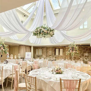 Voilages de plafond en mousseline pour <span class=keywords><strong>mariage</strong></span>, drapés d'arche en tissu transparent pour cérémonie, rideaux décoratifs pour fêtes et mariages - Product Image 4