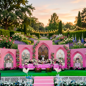 Elegant Wedding Stage Backdrop Floral <b>Arch</b> Decorative Panel Mandap Setup Party Hall Event <b>Decoration</b> Supplier - Product Image 2