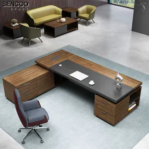 Lusso CEO Manager L forma di legno Executive scrivania moderna tavolo da ufficio per mobili da ufficio