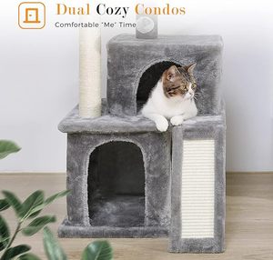 Jouet de luxe moderne pour animaux de compagnie Produit pour <span class=keywords><strong>chat</strong></span> Grand moderne Bois <span class=keywords><strong>Gris</strong></span> Multi-niveaux Poteau de tour pour <span class=keywords><strong>chat</strong></span> Bois Arbre à <span class=keywords><strong>chat</strong></span> - Product Image 5