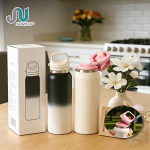 Gourde isotherme pop-up One Touch 500 ml en acier inoxydable 316 avec filtre à thé, pour voiture, coffrets cadeaux d'affaires, cadeaux d'entreprise, pack personnalisé - Product Image 1