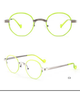 إطار معدني عالي الجودة للنظارات مستدير أزرق يمنع الضوء إطار نظارات بصرية للجنسين إطار نظارات فاخر عصري - Product Image 5