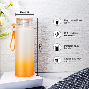 Botella de Agua Personalizada al por Mayor con Logotipo, Vaso de Vidrio Esmerilado que Cambia de Color con Tapa - Product Image 2