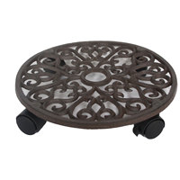 Support de pot de fleurs rond en métal de haute qualité, vente en gros directe d'usine, support de plantes mobile robuste pour l'intérieur et l'extérieur, pour la maison et le jardin