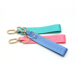 Dragonne courte en sangle jacquard tissée en nylon, style <span class=keywords><strong>Lulu</strong></span>, avec porte-clés mousqueton à quincaillerie dorée - Product Image 3