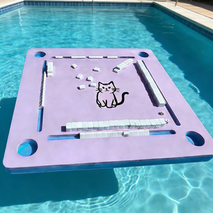 Plateau de table Mahjong flottant imprimé de logo dans la <span class=keywords><strong>plage</strong></span> de la piscine 35.5 pouces fête de natation Sport Mah Jong jeu Tables flottantes - Product Image 5