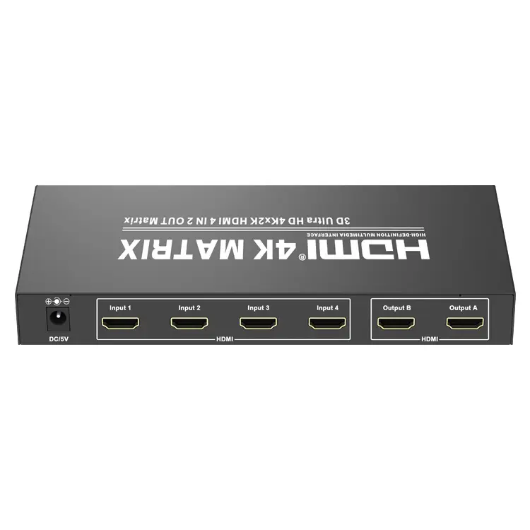 4K * 2K HDMI Matrix 4x2 mit Fernbedienung 4 In 2 Out HDMI Switch Switcher Splitter für XBOX DVD PS3 PS4 Projektor