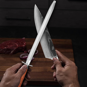 Affilacoltelli professionale da 12 pollici coltello da cucina affilatura rapida affilatrice <span class=keywords><strong>asta</strong></span> di levigatura con foro appeso con custodia in pelle - Product Image 6