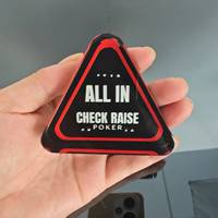 Bouton de table de poker Texas Hold'em personnalisé en verre triangulaire avec impression double face, accessoires de table de jeu pour casino et club
