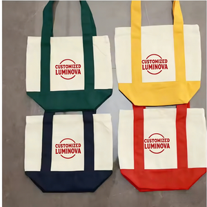 Sac fourre-tout en toile de coton écologique 16 oz avec fermeture éclair, taille personnalisable, design contrastant, logo brodé, longueur de la poignée - Product Image 4