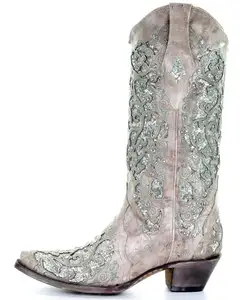 XINZI RAIN Atacado Senhoras Moda Botas Cowboy Big Size 43 Strass Joelho Alto Mulheres Botas Ocidentais