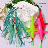 Thunfisch-Feder-Bleijig mit Daisy Chain Assist-Haken, Salzwasser-Schleppangelköder, Rigged Big Game Teaser Köder-Sets