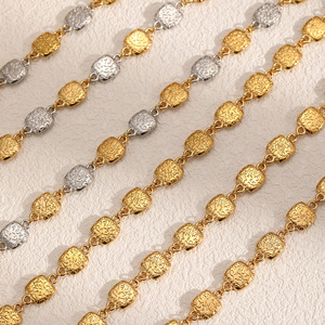 Geometric Square Sequined Stainless Steel Necklace For Women Gold Silver <b>Titanium</b> Steel Clavicle <b>Chain</b> Daily Wear - Product Image 2