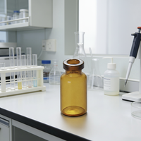 Botol Ampul Kaca Amber Bulat 3ml dengan Tutup Tertutup Rapat untuk Injeksi Farmasi