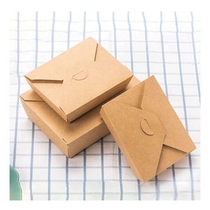 Caja de embalaje de comida plegable desechable para llevar con <span class=keywords><strong>2</strong></span> compartimentos Cajas de embalaje de almuerzo de arroz de comida Bento de papel para comida rápida - Product Image 1