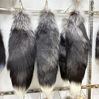Grande Queue de Renard en Fourrure Naturelle de 50 cm, Porte-clés Décoratif