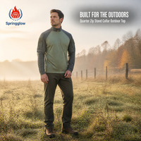 Veste de chasse personnalisée pour homme, col montant zippé, bicolore, multi-poches, vêtement de travail extérieur, pull-over automne-hiver