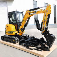 Livraison Gratuite Micro-Excavatrice Compacte Mini-Excavatrice 3,5 Tonnes 2 Tonnes 1 Tonne avec Accessoires pour Ferme et Maison
