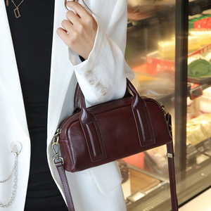 Sac Ando vintage en cuir de vache véritable, sac à main Boston pour femme, sac bandoulière - Product Image 2