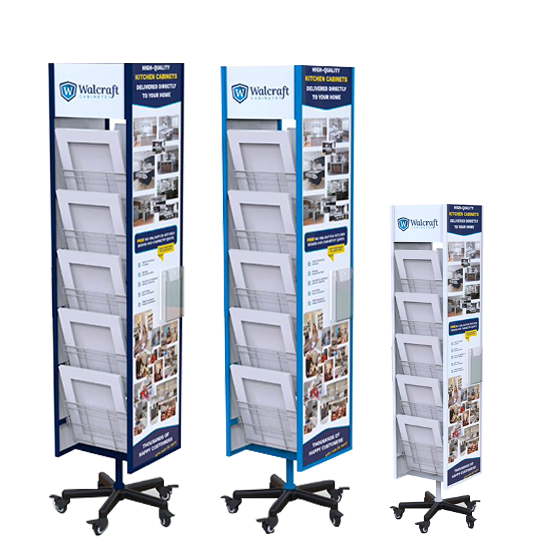 Apache 4-Side Rotating Floor Standing Metal Ceramic Tiles Display Racks Customized Color Logo Customized Size Supermarket Polish — view 5