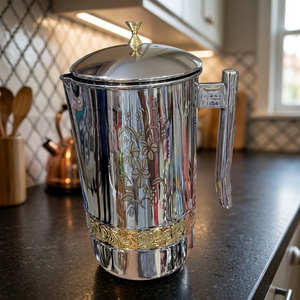 Couvercle de carafe en acier inoxydable, design floral classique, distributeur de boissons réutilisable, écologique, certifié CE/EU, certifié CIQ pour - Product Image 1