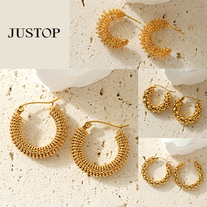 Modernos Aros Chapados en Oro, Aleación de Zinc, Joyería de Moda para Mujer, Estilo Fiesta - Product Image 5