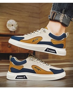 Zapatillas de deporte para hombre, zapatos informales de otoño, zapatillas de deporte informales para caminar, zapatos de tabla transpirables con cordones para adolescentes, - Product Image 4