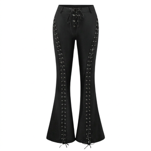 Best Women's <b>Black</b> Leather <b>Pant</b> Real Soft Napa New Bell Bottom Stylish <b>Black</b> Leather <b>Pants</b> For Street Wear - Product Image 1