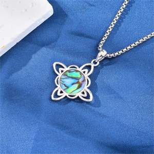 Wicca Pagan penyihir kalung simpul dengan ibu dari mutiara 316l baja tahan karat Pvd 18k berlapis perhiasan emas kalung simpul <span class=keywords><strong>Celtic</strong></span> - Product Image 3