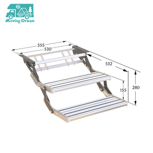 JDA en alliage d'aluminium Double couche déroulant vers le bas manuel pliant RV étape pour camping-car camping-car remorques caravane - Product Image 3