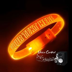 Pulsera LED con Logotipo Personalizado, Activación por Voz, Control de Sonido, TPU, Colorida, Brillante, para Conciertos, Deportes, Eventos Nocturnos, Fiestas - Product Image 1