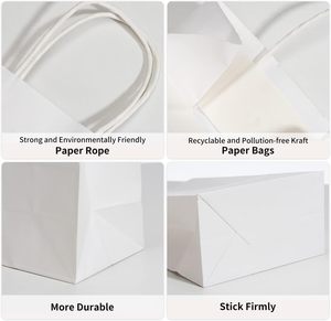 Custom Logo Printed Craft Brown <strong>Paper</strong> Shopping <strong>Party</strong> Gift Thank You <strong>Bag</strong> for Groceries Supermarket Small Business - Product Image 2