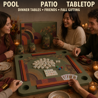 Tapis de jeu flottant Friendsgiving en mousse EVA pour Mahjong américain, Rummy et cartes imperméables