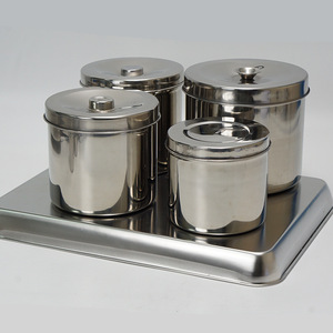Contenedor de Algodón Sanitario de Acero Inoxidable de 80 mm de Altura, Recipiente de Almacenamiento para Esterilización Médica para Uso Hospitalario - Product Image 1