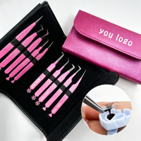 Pinset Bulu Mata Profesional dengan Logo Kustom Gratis untuk Ekstensi Bulu Mata Volume dan Klasik, Peralatan Kecantikan Salon