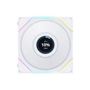 Ventilateur PC <span class=keywords><strong>Lian</strong></span> <span class=keywords><strong>Li</strong></span> UNI FAN TL120, nouveau ventilateur haute performance blanc/noir avec éclairage RGB pour la dissipation thermique et écran LCD - Product Image 1